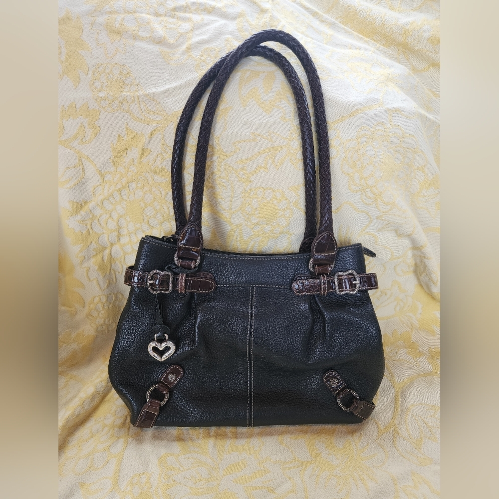 Vintage Brighton Black Pebbled Leather Shoulder Bag